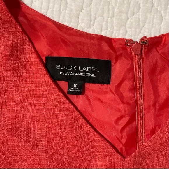 Evan Picone Coral Sleeveless V-Neck A-Line Dress - Picture 7 of 14